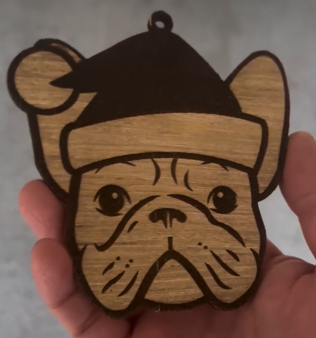 Christmas Ornament - Frenchie French Bulldog Wood Ornament