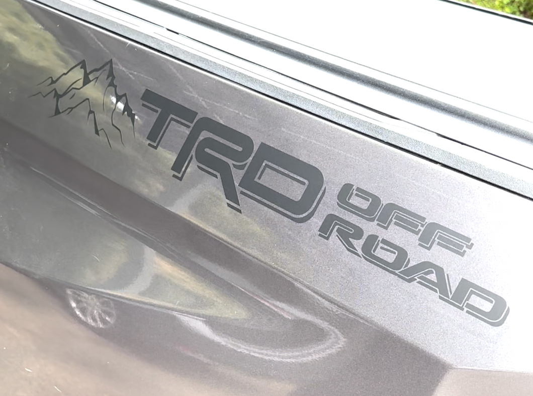 Matte Black Mountains Toyota TRD Style Off Road Trail Sticker Decal